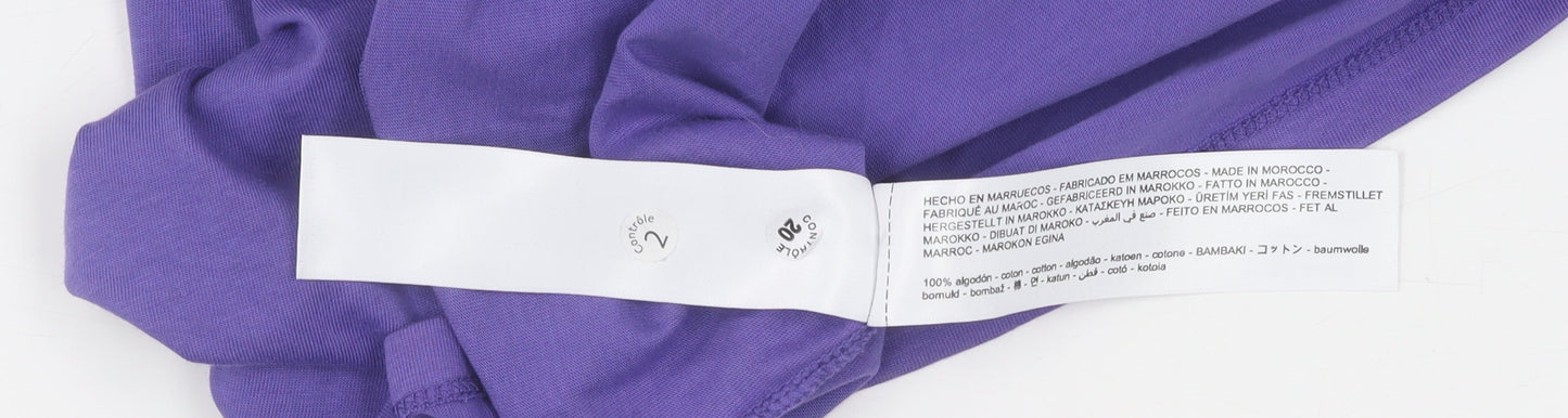 Massimo Dutti Women's Purple Cotton Tank Top, Size S