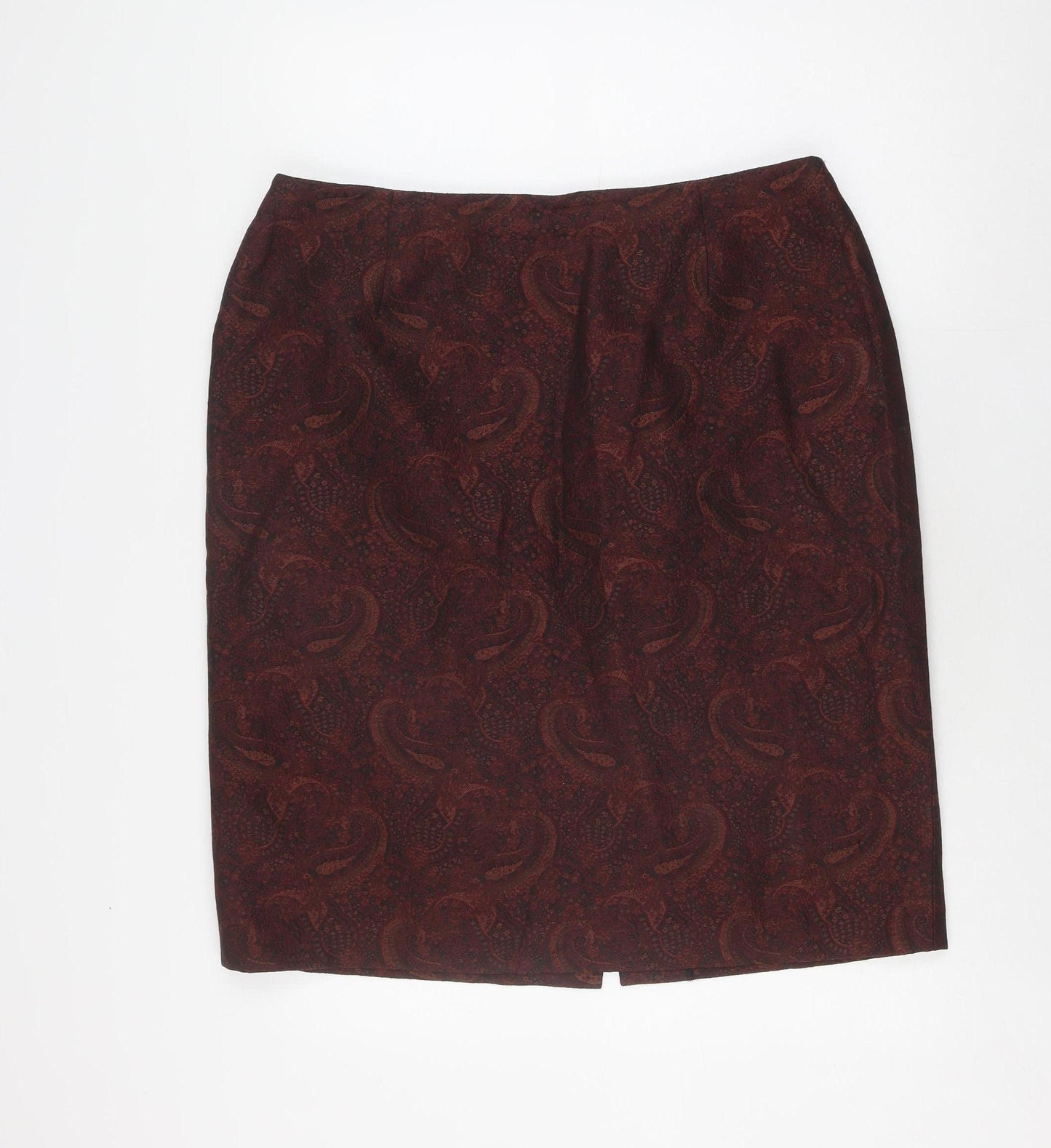 Viyella Women's Brown Paisley Pencil Skirt Size 18