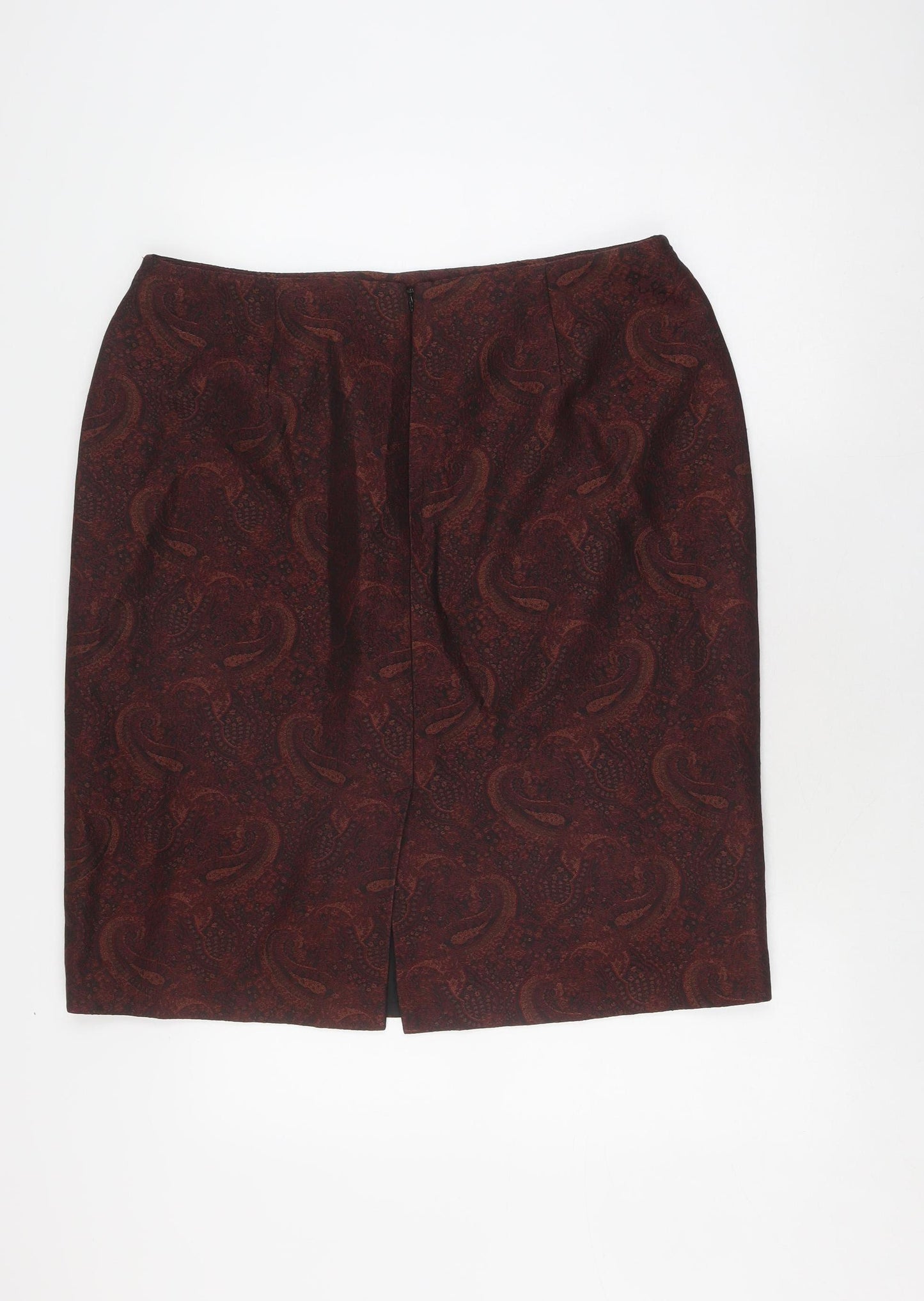 Viyella Women's Brown Paisley Pencil Skirt Size 18