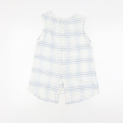 Fatface Women Ivory Check Tunic Blouse Size 8
