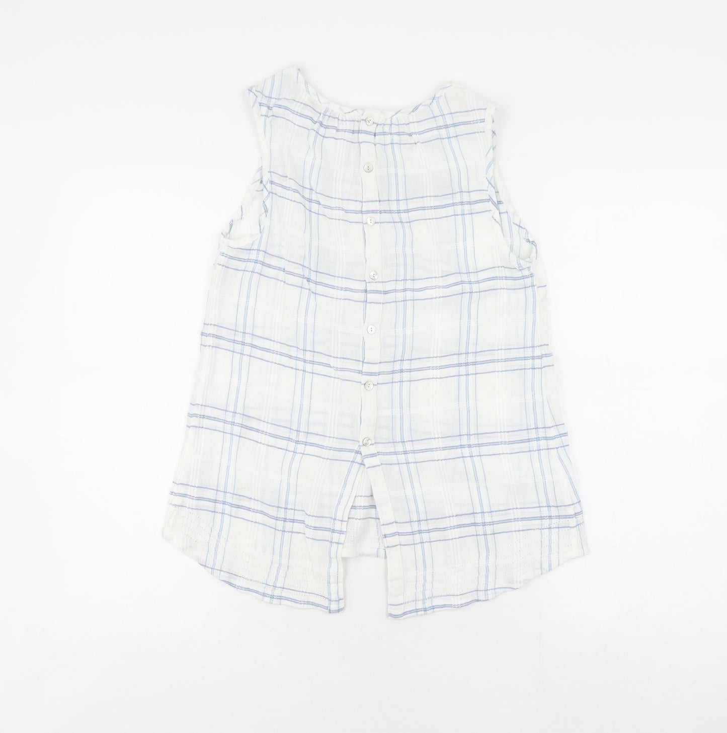 Fatface Women Ivory Check Tunic Blouse Size 8