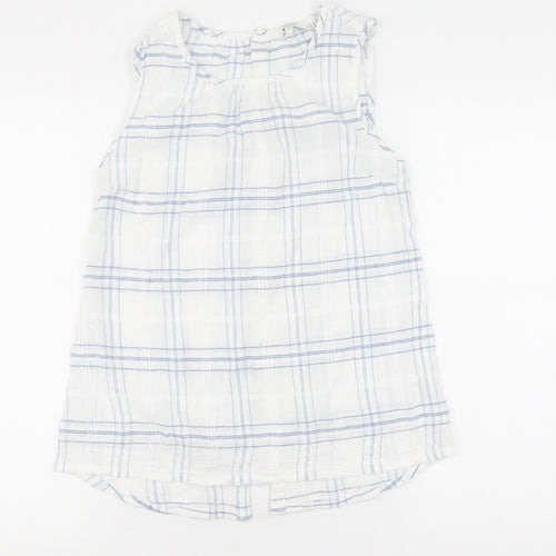 Fatface Women Ivory Check Tunic Blouse Size 8