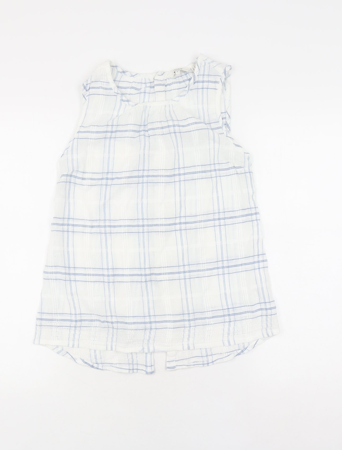 Fatface Women Ivory Check Tunic Blouse Size 8
