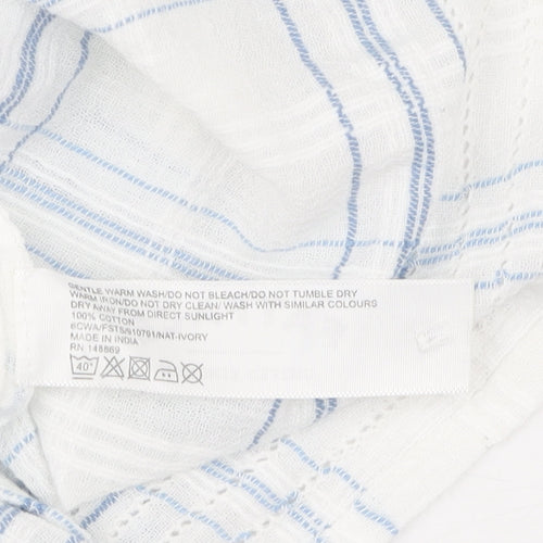 Fatface Women Ivory Check Tunic Blouse Size 8