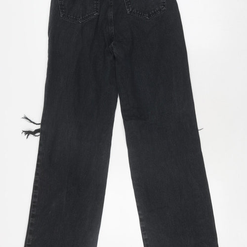 Between Us Women's Black Distressed Straight Jeans