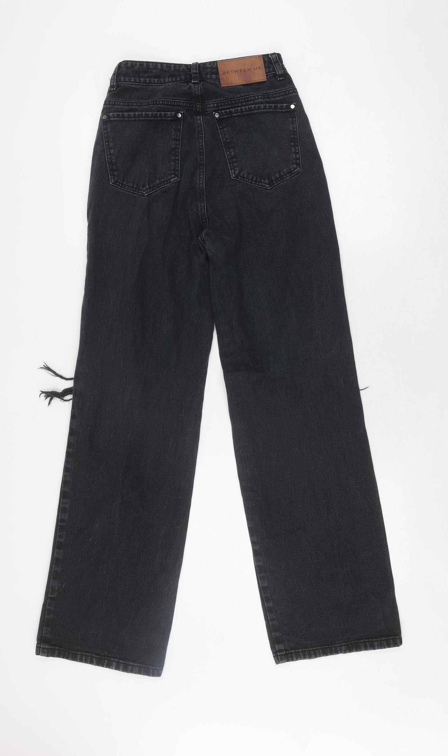 Between Us Women's Black Distressed Straight Jeans