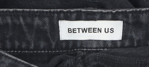 Between Us Women's Black Distressed Straight Jeans