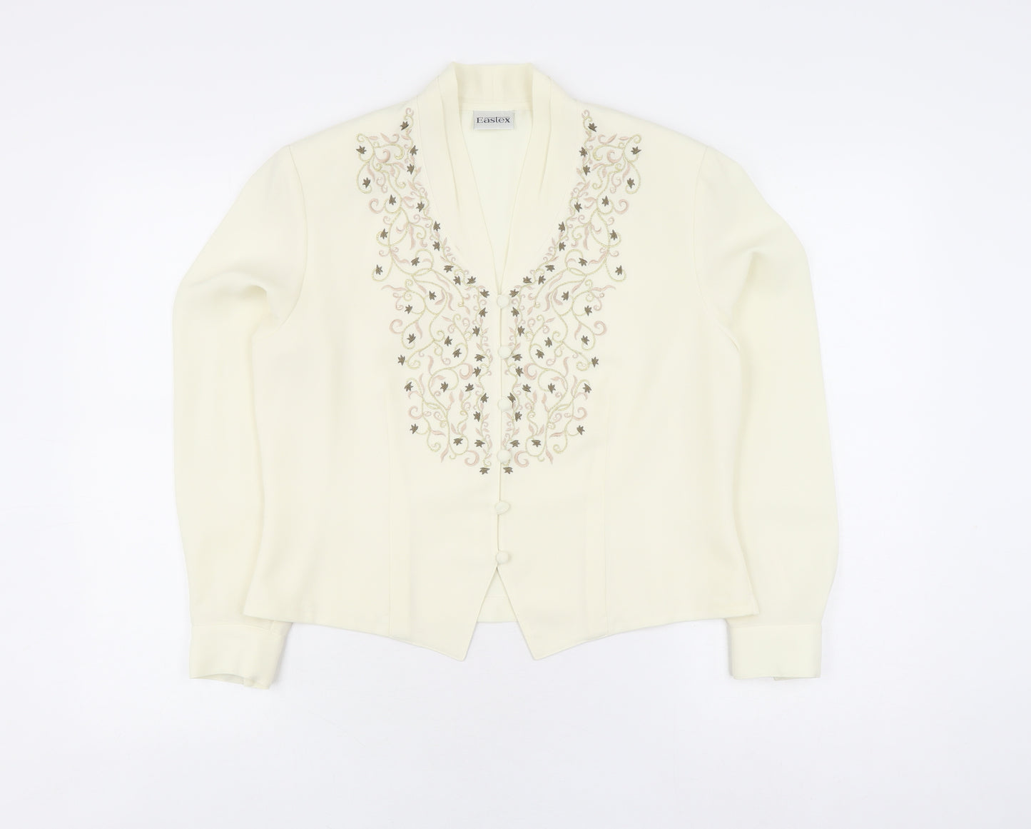 Eastex Women's Ivory Embroidered Tunic Blouse Size 12