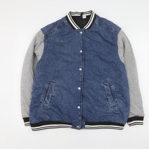 DIVIDED Men's Blue Varsity Jacket S - Casual Style