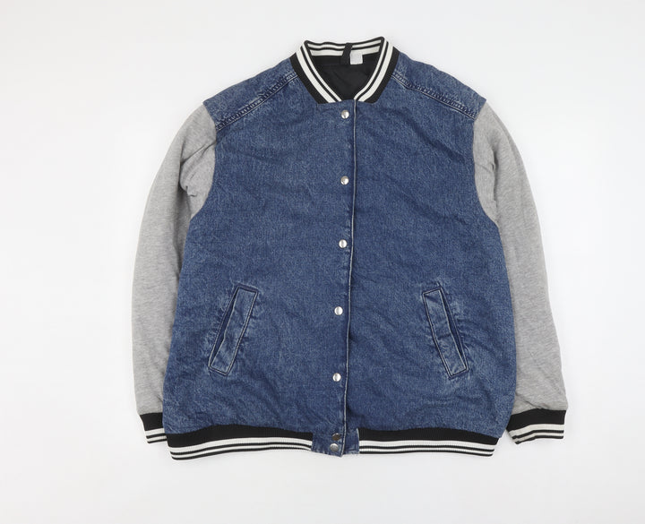 DIVIDED Men's Blue Varsity Jacket S - Casual Style