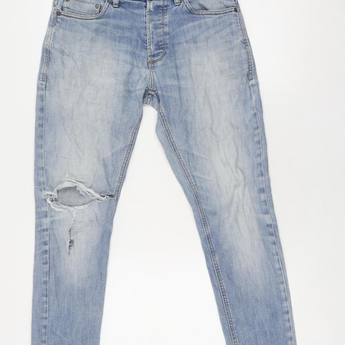 Next Women's Blue Skinny Jeans L Distressed Denim
