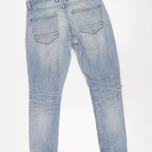 Next Women's Blue Skinny Jeans L Distressed Denim