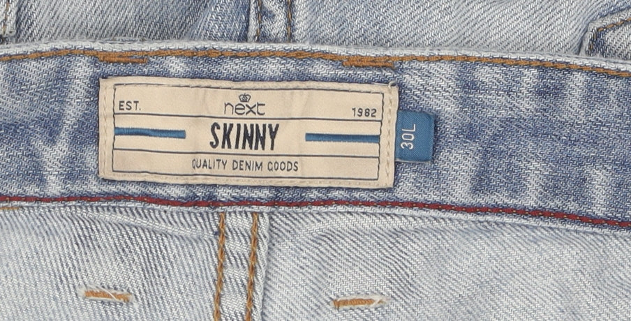 Next Women's Blue Skinny Jeans L Distressed Denim