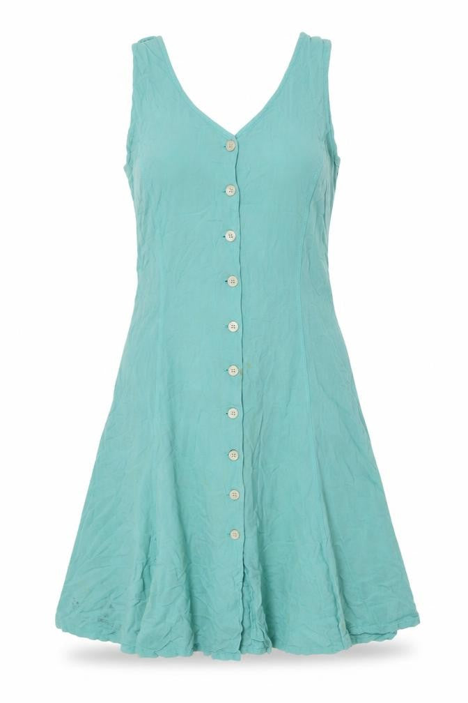 French Connection Women's Green Cotton Dress, M, Sleeveless