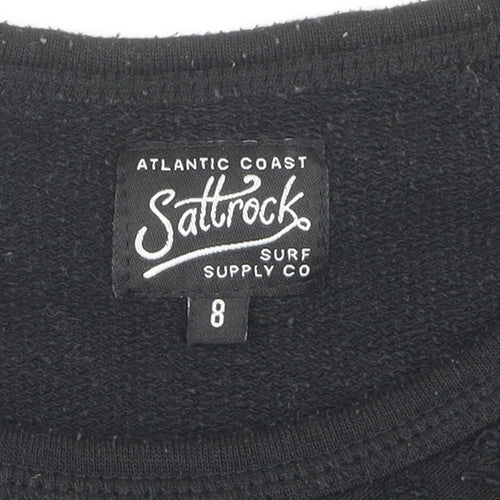 Saltrock Women's Black Crew Neck Pullover Jumper Size 8