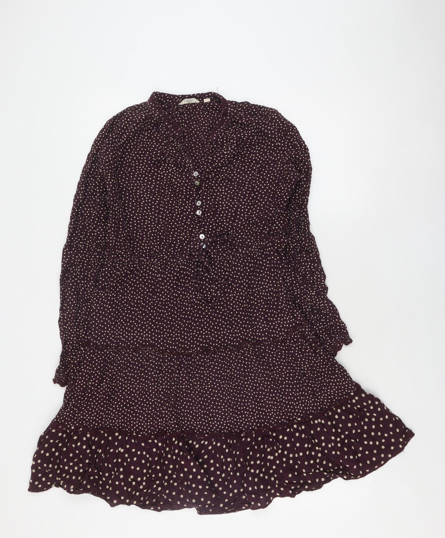 Fat Face Women's Purple Polka Dot Dress Size 10
