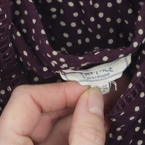 Fat Face Women's Purple Polka Dot Dress Size 10