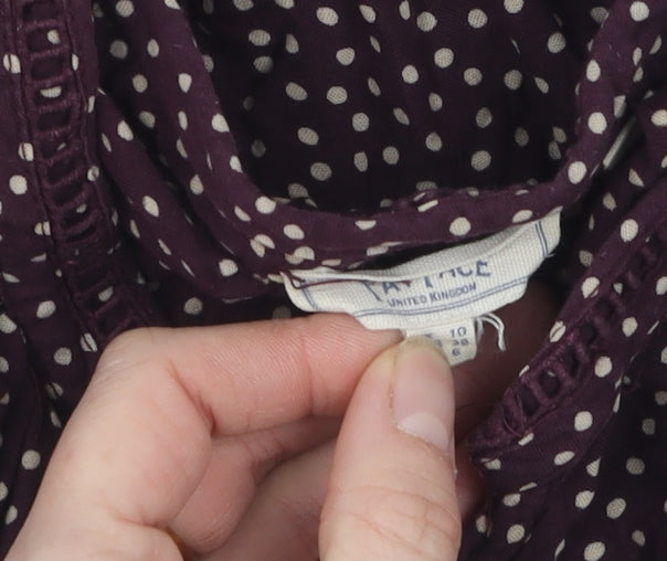 Fat Face Women's Purple Polka Dot Dress Size 10
