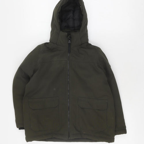 TOG24 Boys Green Parka Coat, 12 Years, Hooded Winter Jacket
