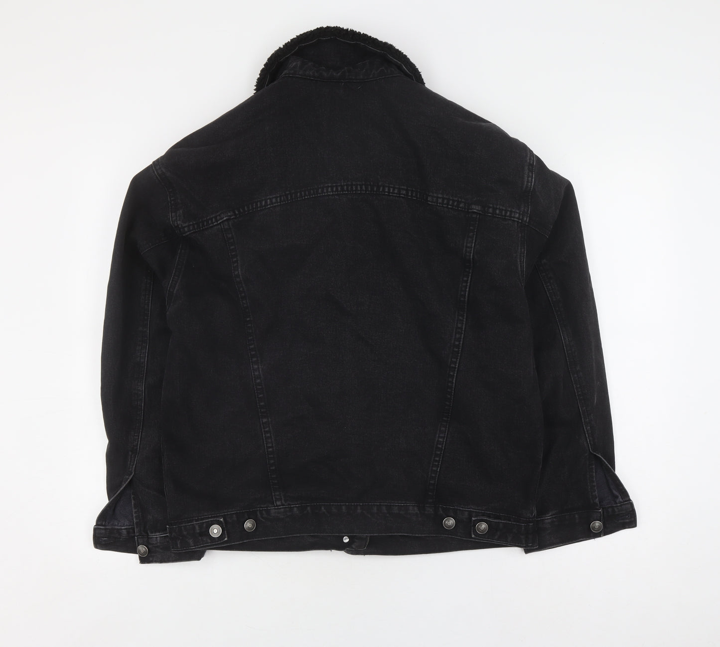 ASOS Women's Black Denim Jacket Size 10 Button Casual