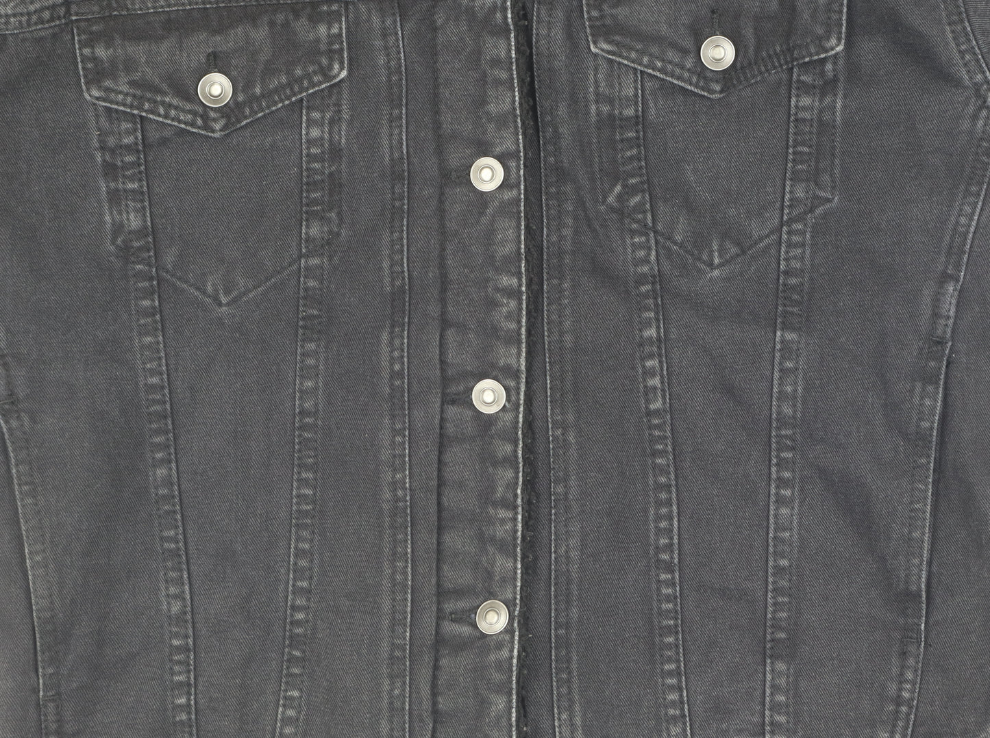 ASOS Women's Black Denim Jacket Size 10 Button Casual