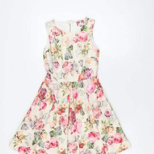 Ribbon Women's Floral A-Line Dress Multicoloured Size 8