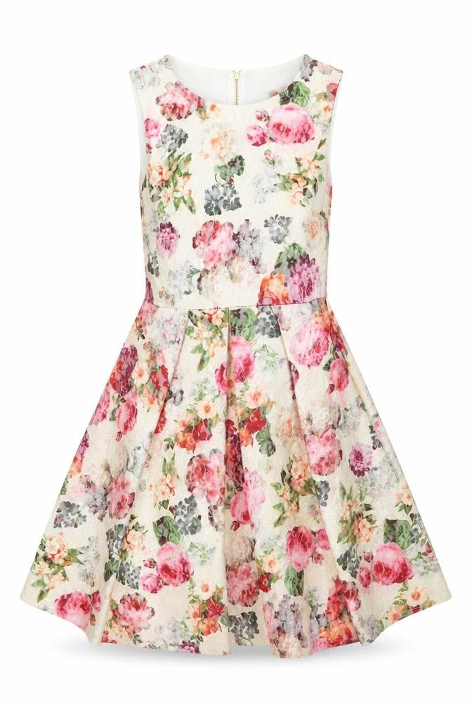 Ribbon Women's Floral A-Line Dress Multicoloured Size 8