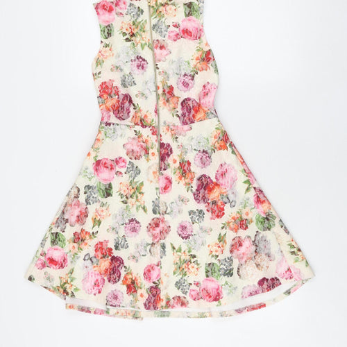 Ribbon Women's Floral A-Line Dress Multicoloured Size 8