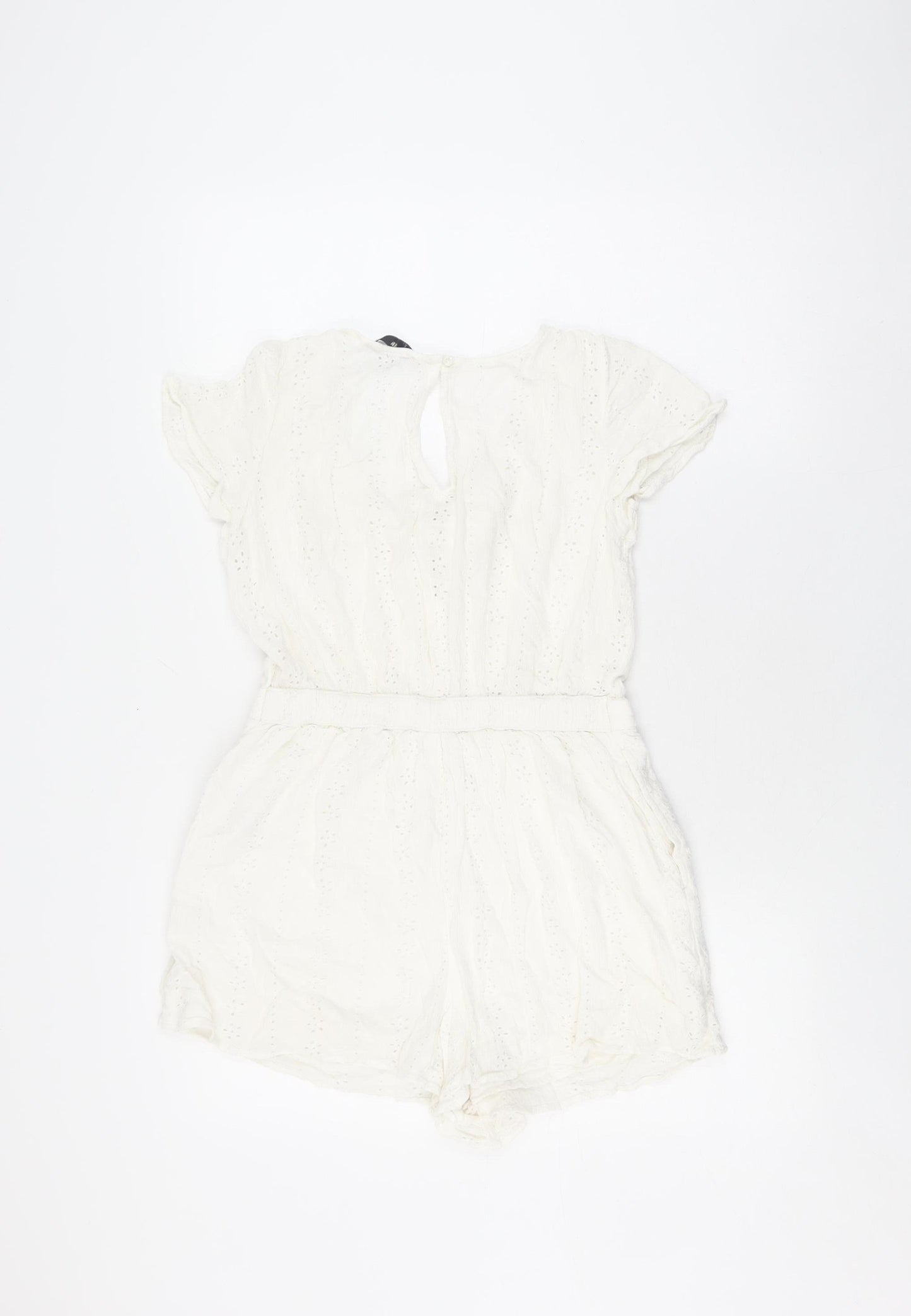 Hollister Women's White Sleeveless Playsuit, M