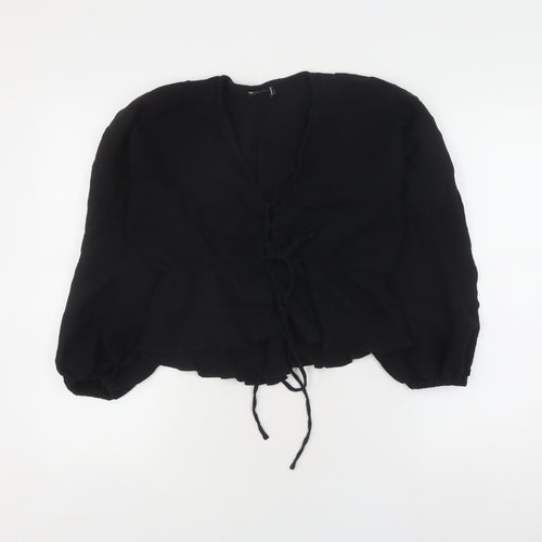 ASOS Women's Black Blouse, Size 10, Relaxed V-Neck