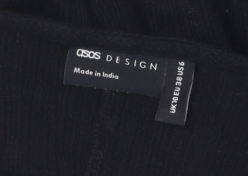 ASOS Women's Black Blouse, Size 10, Relaxed V-Neck