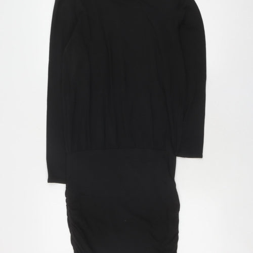Hush Women's Black Sheath Dress Small 3/4 Sleeve