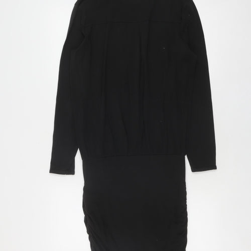Hush Women's Black Sheath Dress Small 3/4 Sleeve