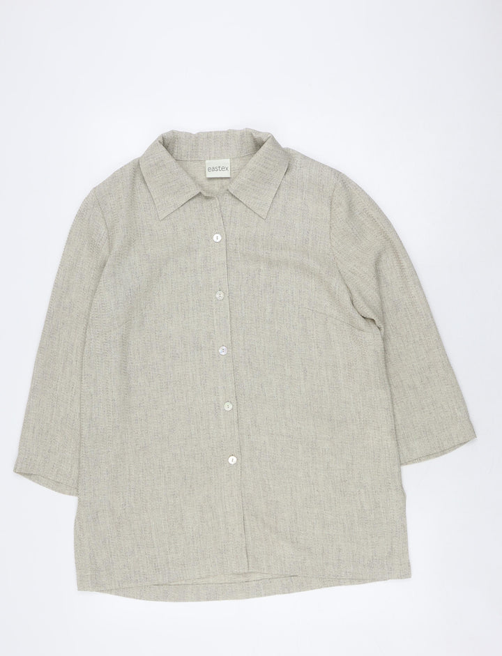 Eastex Women's Beige Button-Up Shirt UK 14