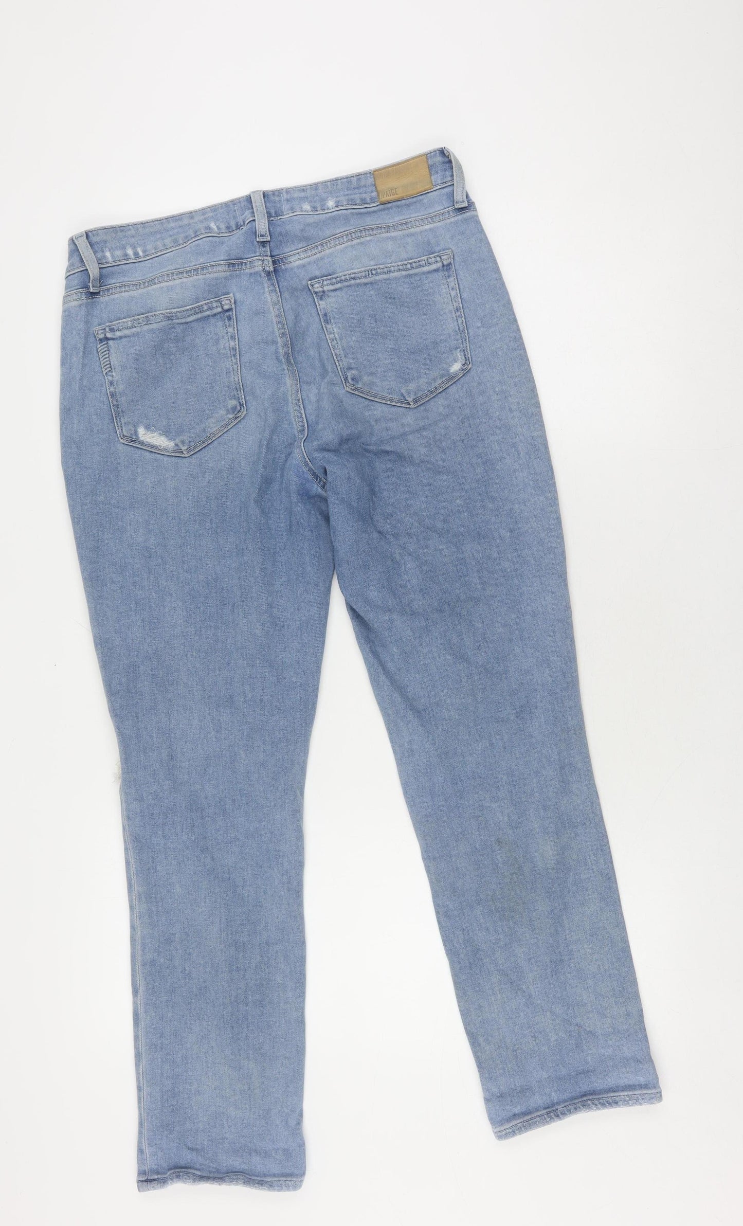 Paige Women's Blue Distressed Boyfriend Jeans, Size 29