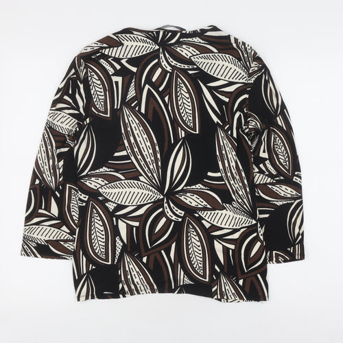 Windsmoor Women's Black Floral V-Neck Top, M