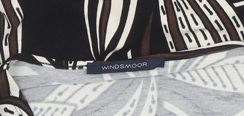 Windsmoor Women's Black Floral V-Neck Top, M