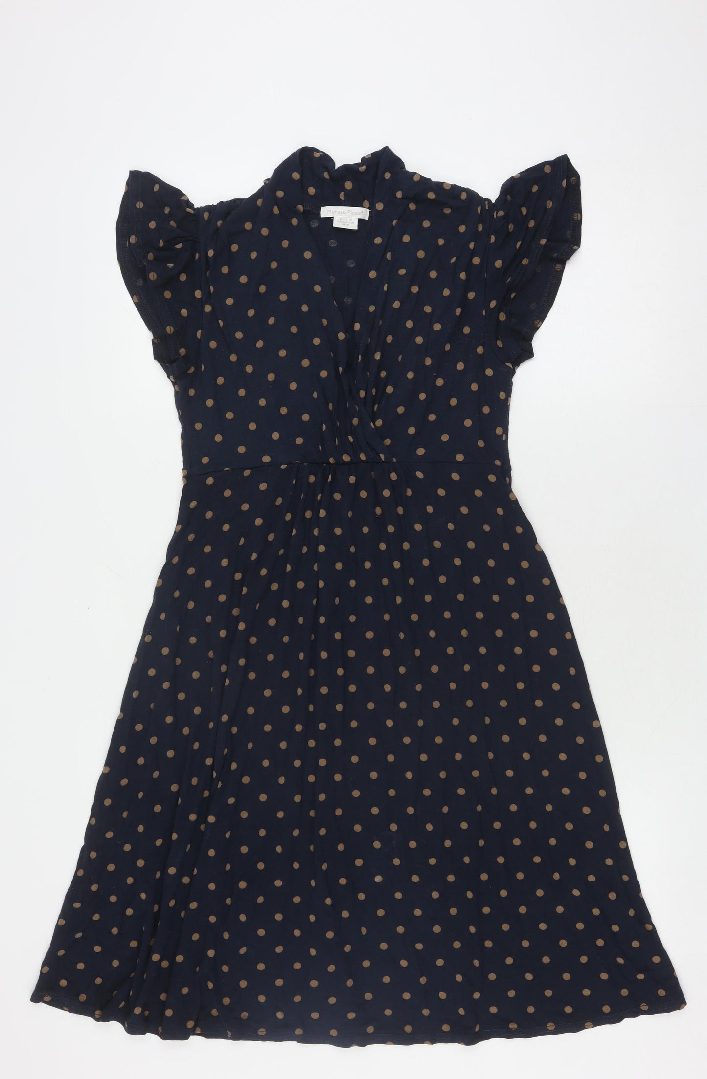 Mamas & Papas Women's Blue Polka Dot Fit & Flare Dress