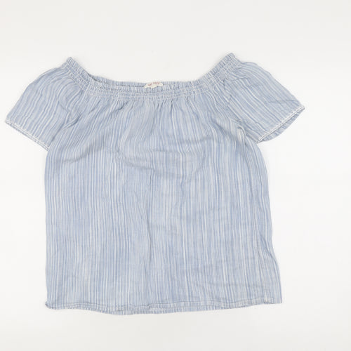 Fat Face Women's Blue Off Shoulder Blouse Size 10