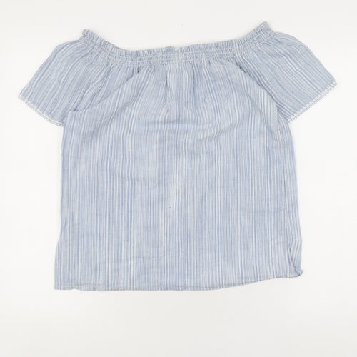 Fat Face Women's Blue Off Shoulder Blouse Size 10