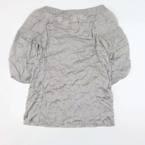 Mint Velvet Women's Grey Balloon Sleeve Top