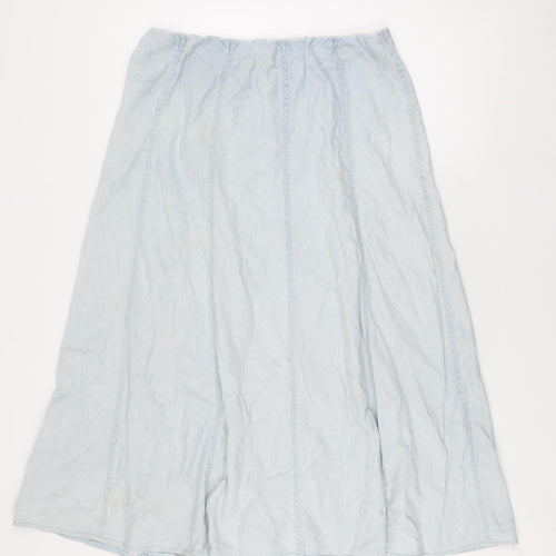 Marks & Spencer Women's Blue Midi A-Line Skirt Size 16