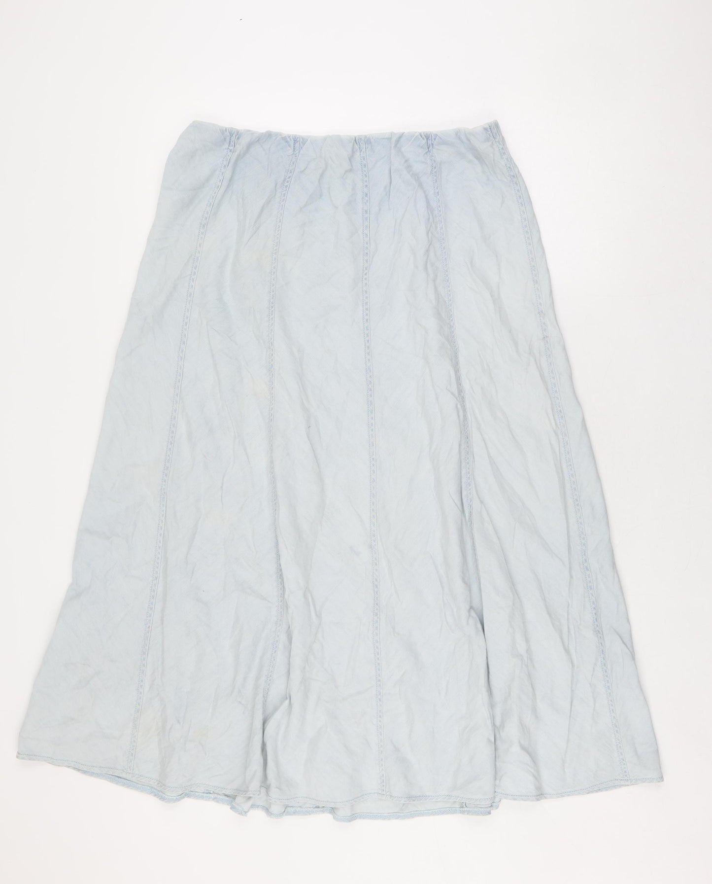 Marks & Spencer Women's Blue Midi A-Line Skirt Size 16