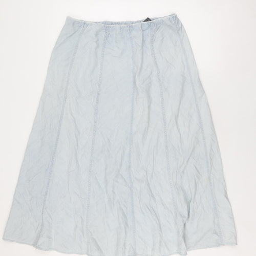 Marks & Spencer Women's Blue Midi A-Line Skirt Size 16