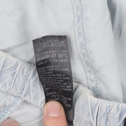 Marks & Spencer Women's Blue Midi A-Line Skirt Size 16