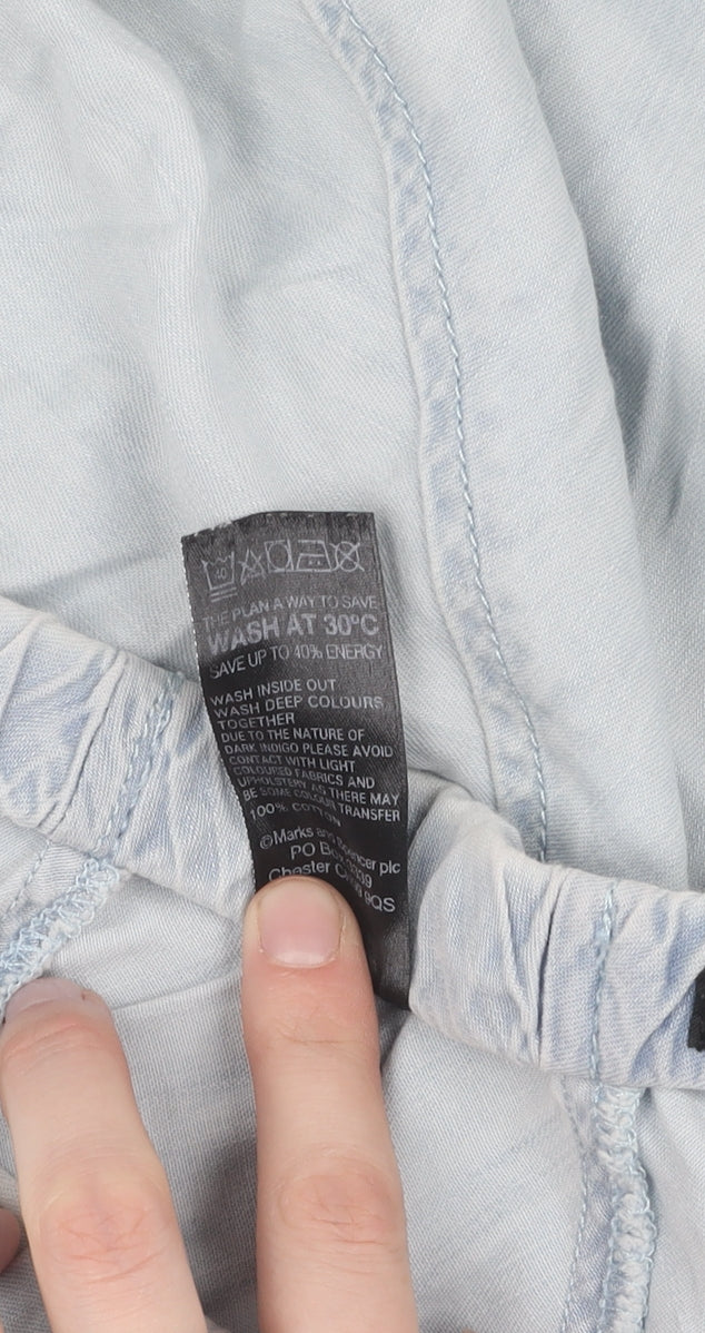 Marks & Spencer Women's Blue Midi A-Line Skirt Size 16