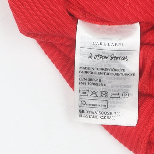 Women's Red Off the Shoulder T-Shirt, S, & Other Stories