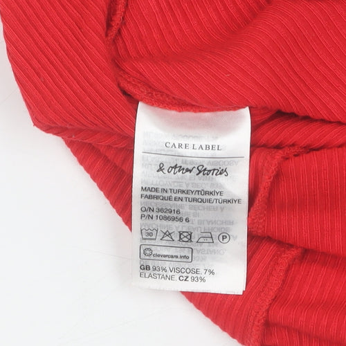 Women's Red Off the Shoulder T-Shirt, S, & Other Stories