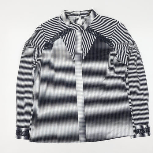 Banana Republic Women's Blue & White Striped Shirt S