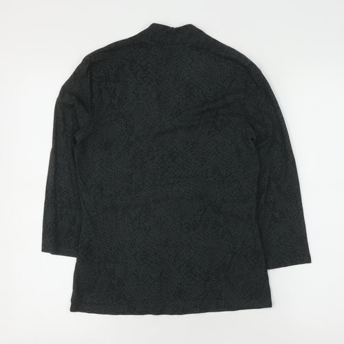 Hobbs Women's Green Tunic Blouse, Size S, V-Neck Animal Print